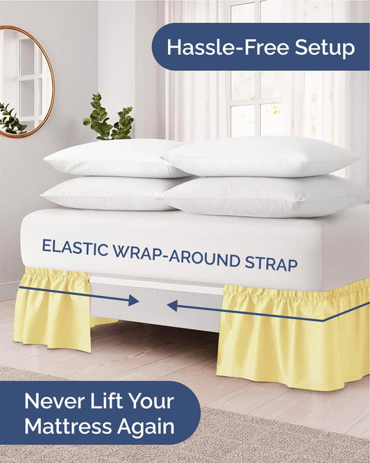 Wrap Around Dust Ruffle Bed Skirt - College Dorm Room - Twin/Twin XL